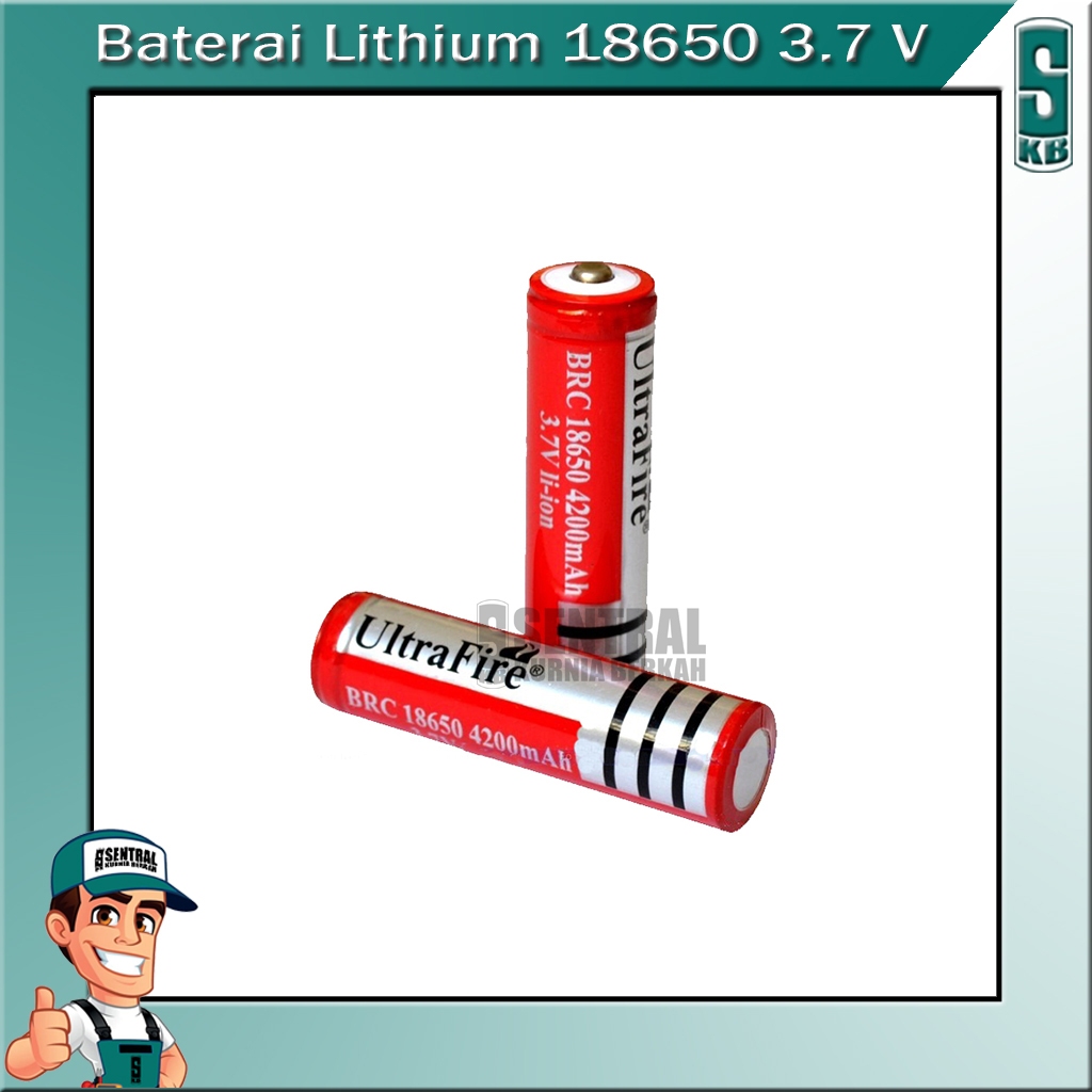 Baterai Lithium 18650 3,7 Volt 1pc