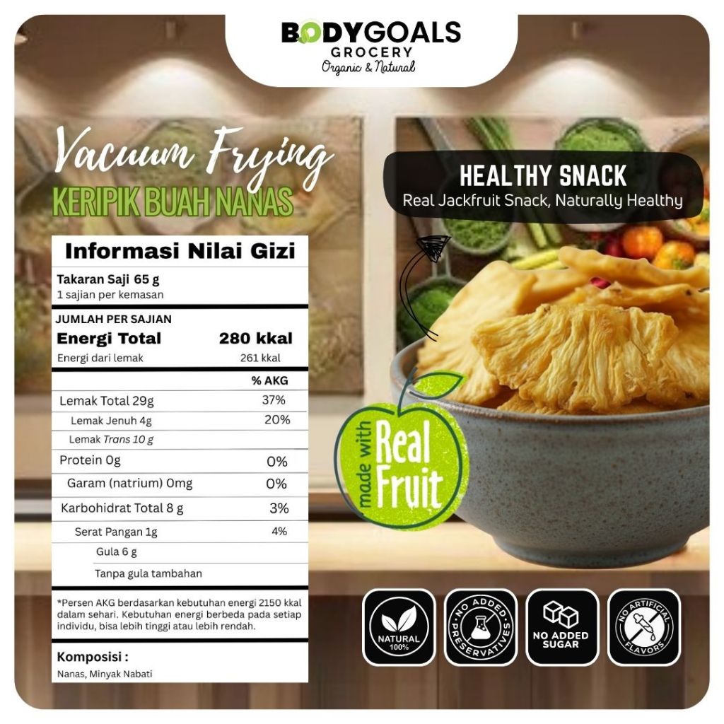 Keripik Buah Nangka, Apel, Nanas, Mangga, Salak Vacuum Frying