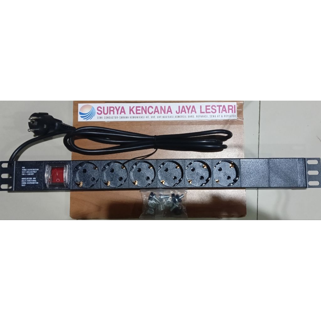 STOP KONTAK ISI 6 UNTUK RAK BASE STATION POWER DISTRIBUTION UNIT RACK SERVER 6 PORT GERMANY SOCKET 1