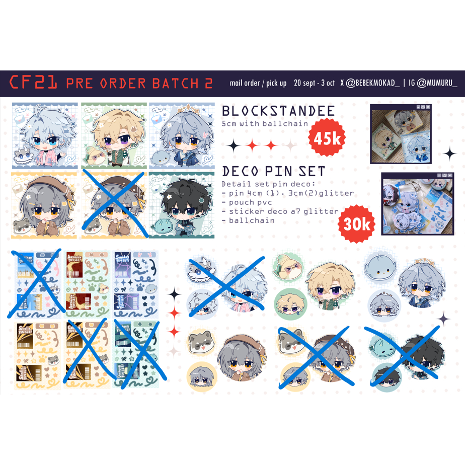 deco pin set dan blockstandee hsr casual set phainon aventurine sunday danheng stelle