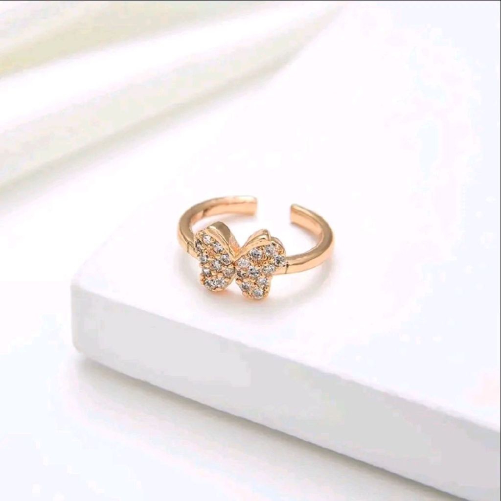 Cincin Motif kupu kupu Anak Perempuan Bisa dibesar kecilin Xuping Fashion Kids Warna Gold