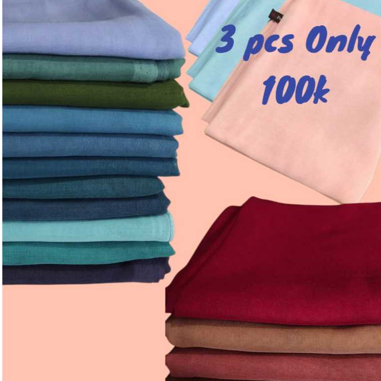 Minor Deffect Sale - Hijab Segi Empat Plain Paris Jepang Napocut Asli Premium Tegak Paripurna