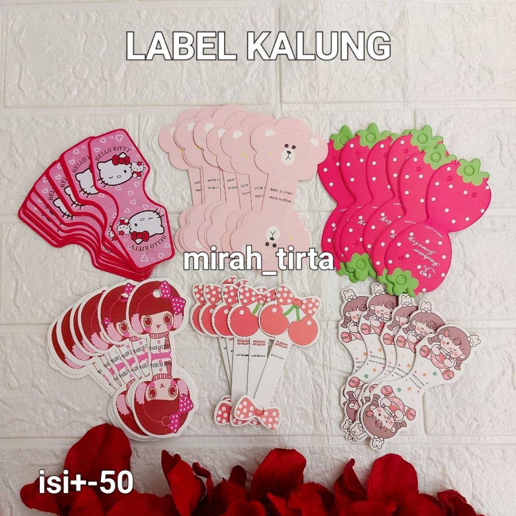 LABEL AKSESORIS. LABEL ACCESORIS HANGTAG LABEL .HANGTAG GELANG KALUNG KARET RAMBUT.  Card kar kalung
