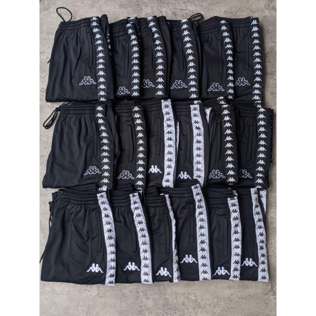 Trackpants Kappa Tapped Black-White