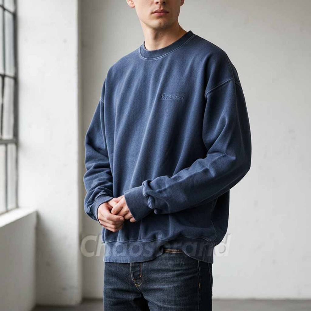 CVRNT Type Logo Crewneck - Navy (Washed) Sweater Original