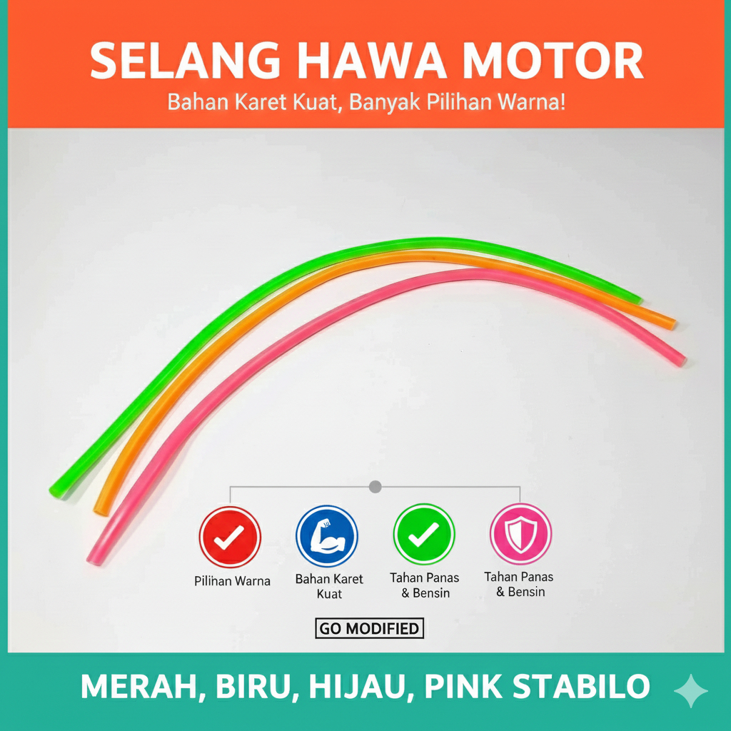 Selang Hawa Motor Variasi Warna Panjang 40 Cm Selang Bensin Selang Karburator