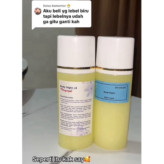 Bidy Night LB sticker baru || body lotion malam HB LB mencerahkan kulit badan