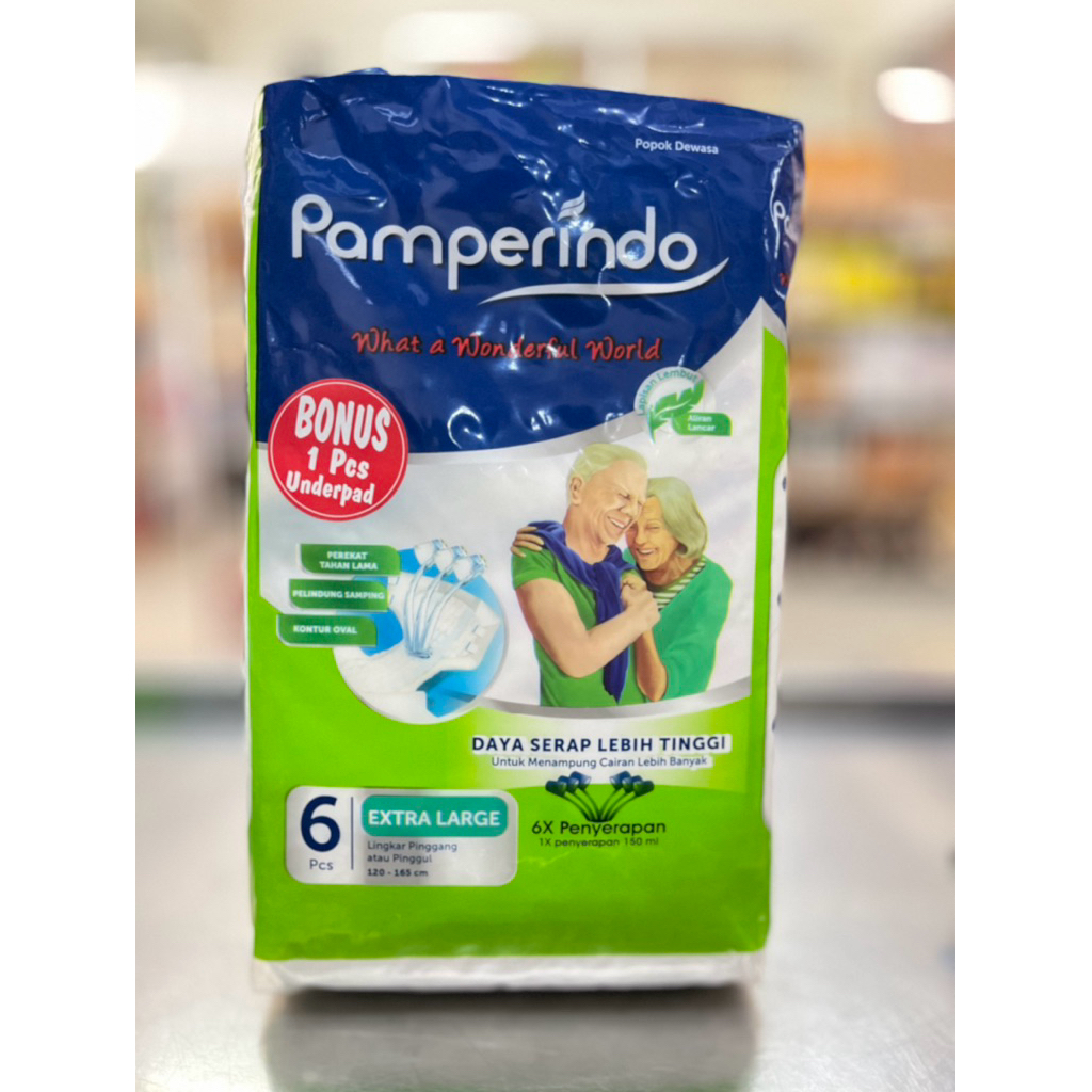 PAMPERINDO ADULT DIAPERS M 8 PCS / PAMPERINDO ADULT DIAPERS L 7 PCS / PAMPERINDO XL 6 PCS / PAMPERIN