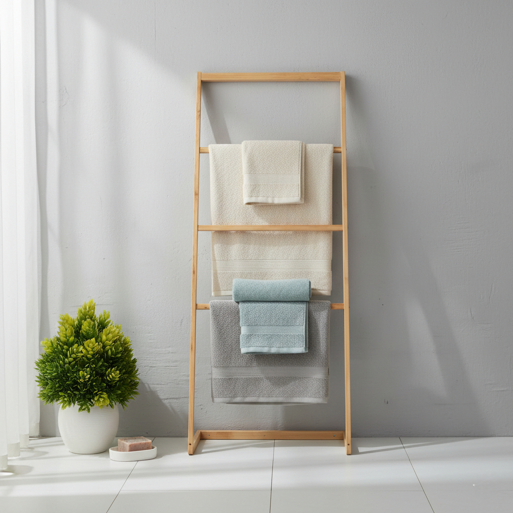 Rak Tangga Kayu Gantungan Hijab Sajadah Rak Jemuran Handuk Serbaguna Ladder Hanger Kayu Minimalis