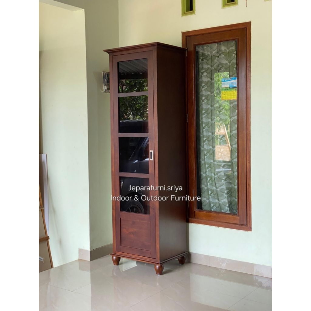 Lemari Hias 1 Pintu Kayu Jati Jepara I Lemari Hias Minimalis Jati
