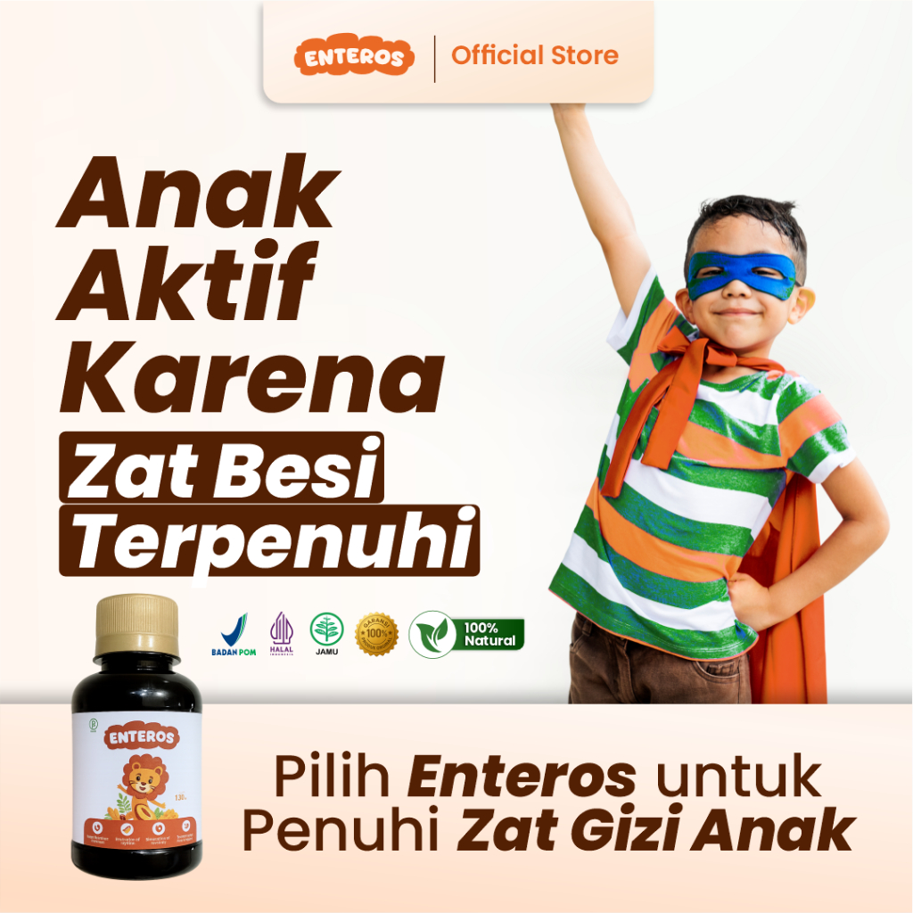 Enteros - Tingkatkan Zat Besi Anak | Halal BPOM 130ml
