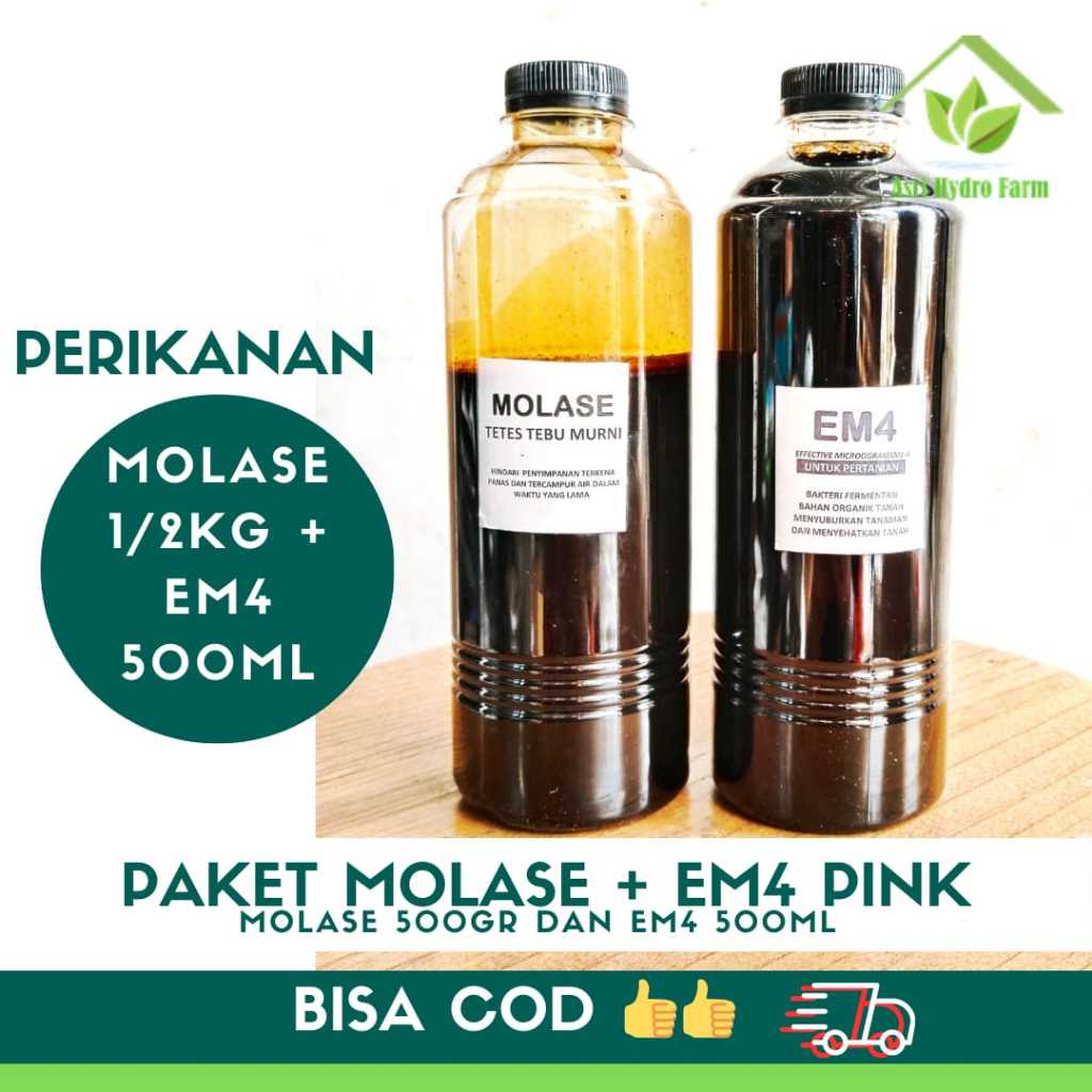 PAKET 500ML EM4 PERIKANAN + 500GRAM MOLASE paket em4 perikanan tambak dan molase