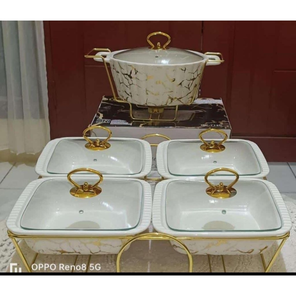 Set prasmanan wadah saji vicenza marbel/prasmanan set/prasmanan cantik/set prasmanan ukuran sedang