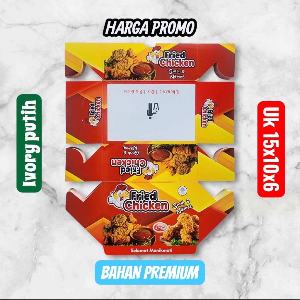 KARDUS BOX FRIED CHICKEN/KEMASAN FRIED CHICKEN/KERTAS BUNGKUS FRIED CHICKEN