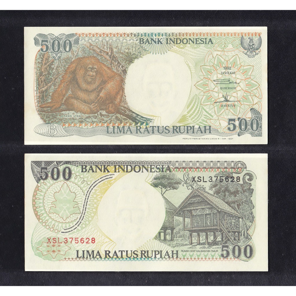 Uang kuno 500 rupiah tahun 1992 Orang Utan/Monyet