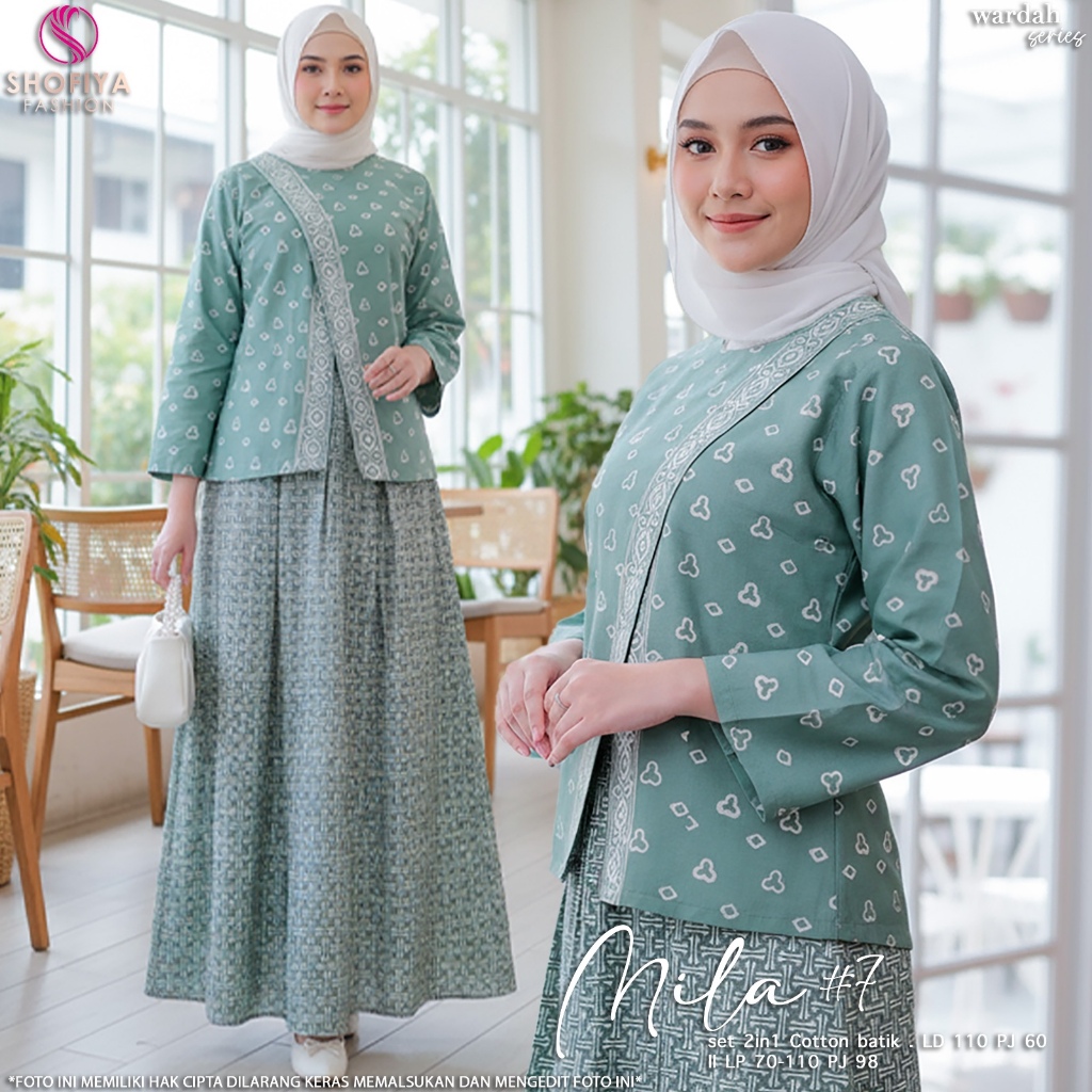 ELDERA Mila One Set Batik Wanita Setelan Rok Batik Garutan Jumputan Muslim Original by Shofiya