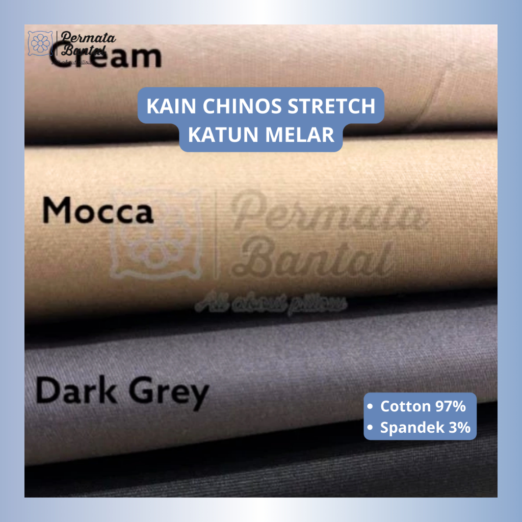 Kain Chinos Stretch Bahan Celana Katun Melar