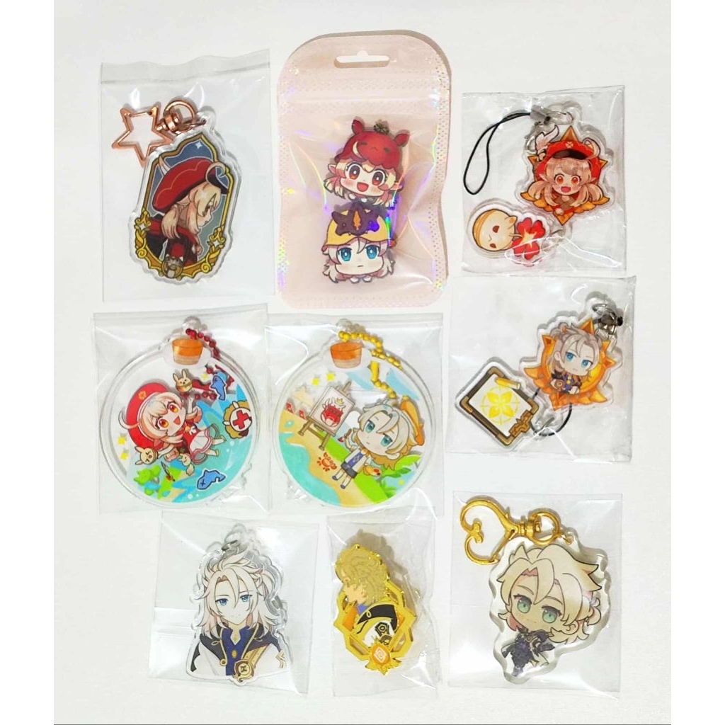Genshin Impact Fanmerch Acrylic Stand Keychain Enamel Pin Klee Albedo