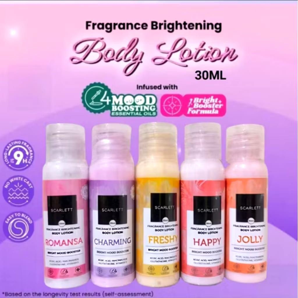 Scarlet BodyLotion mini 30ml & Shower | Kemasan Travel| Tester