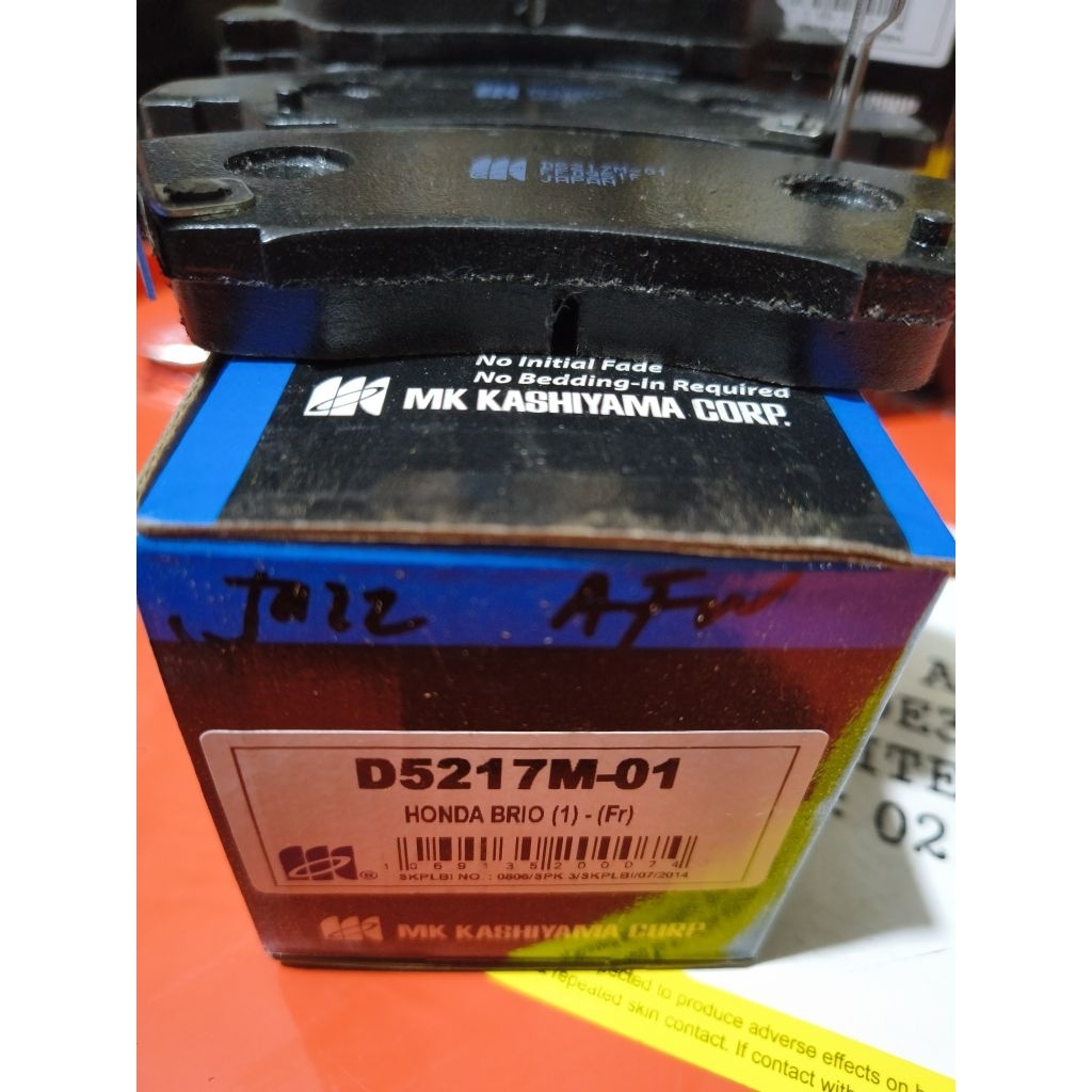 Brake Pad Kampas Rem Depan Fit/Jazz Lama Brio Original MK Kashiyama