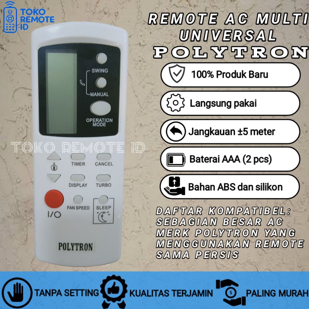 REMOT REMOTE AC POLYTRON MODEL GZ01-BEJO-000