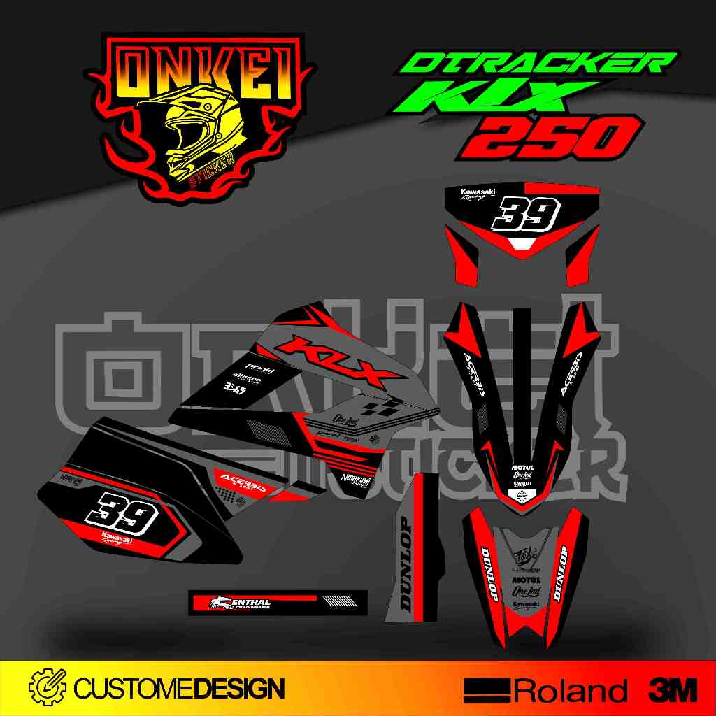 DECAL STICKER KLX 250 DAN DTRACKER 250 KD7