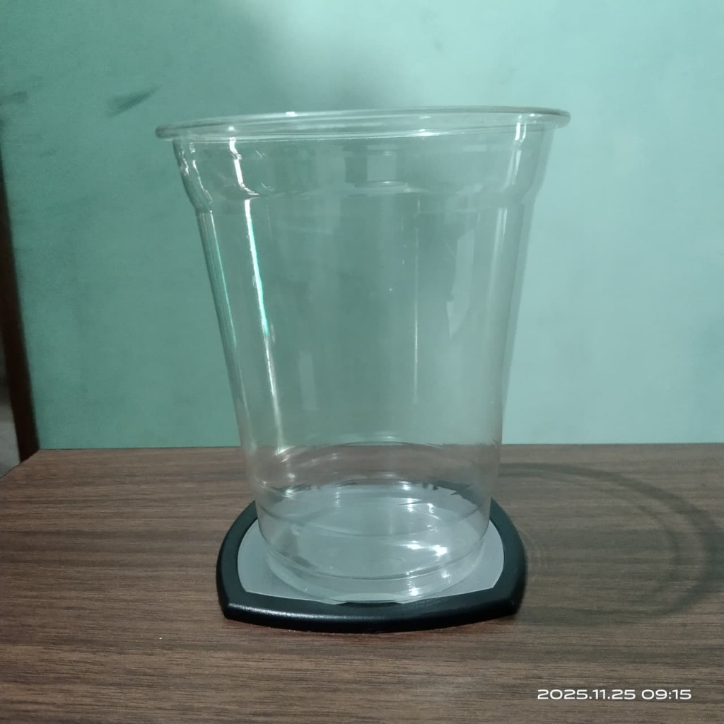 Sablon Cup 14 Oz Datar PET Merk PLP Sablon 1 Warna Minim 1000 pcs