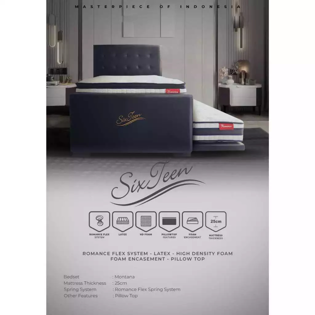Romance - Kasur Springbed Ranjang Sorong 2in1 Sixteen