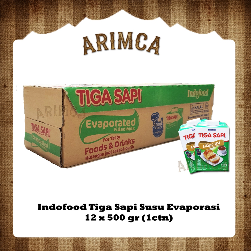 Tiga Sapi Susu Evaporasi 500gr x 12 (1 Dus)