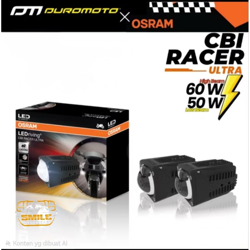 Lampu Durosram Duromoto Osram CB1 Racer Ultra Low Beam 50W High Beam 60W Lampu Foglamp Led Motor Min