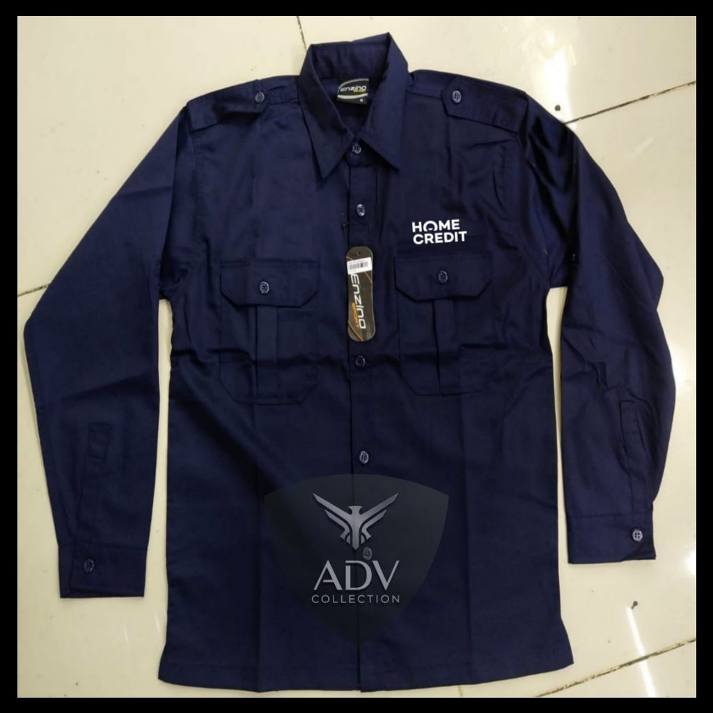 Kemeja HOME CREDIT Seragam Home Credit Navy PDH Lengan Panjang Pria