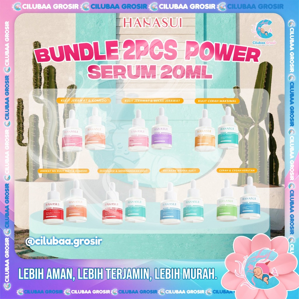 [BUNDLE 2PCS] HANASUI Power Serum 20mL Bundle || Isi 2 Pcs || Serum Wajah || Hanasui Serum
