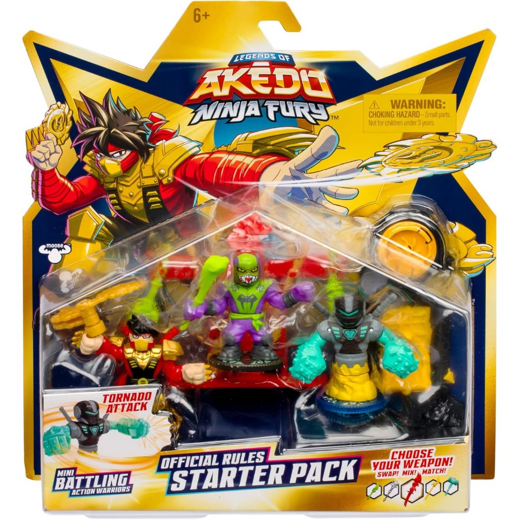 Legends of Akedo Ninja Fury Official Rules Starter Pack - 3 Warriors: Ultra RareThree Strikes Chux, 