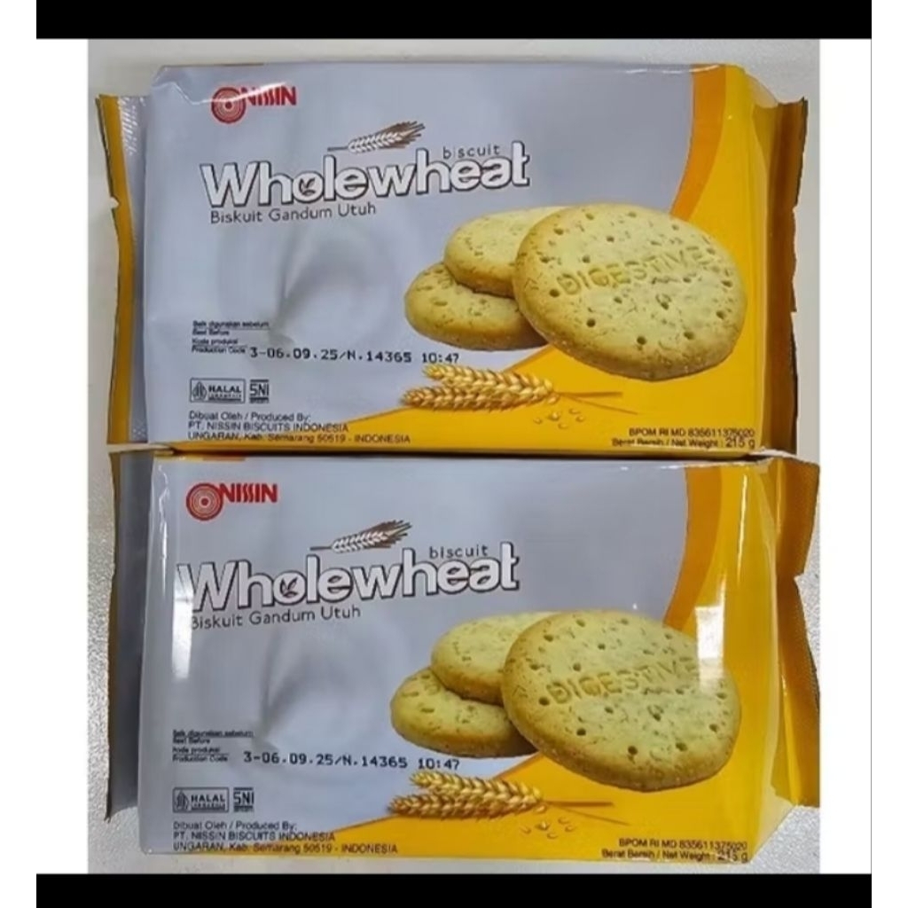 Nissin Wholewheat  215 gr - Biskuit Gandum Utuh