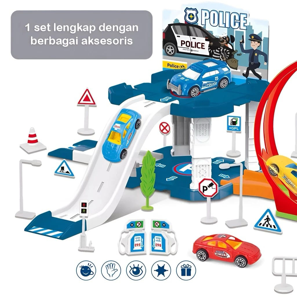 1229 mainan puzzle DIY police catapult anak anak / mainan catapult police puzzle truck anak anak / m