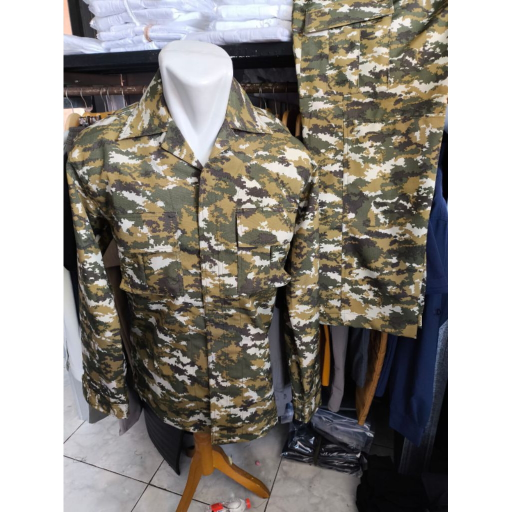 Seragam PDL Trimatra Sage Green Terbaru Bahan Velbed