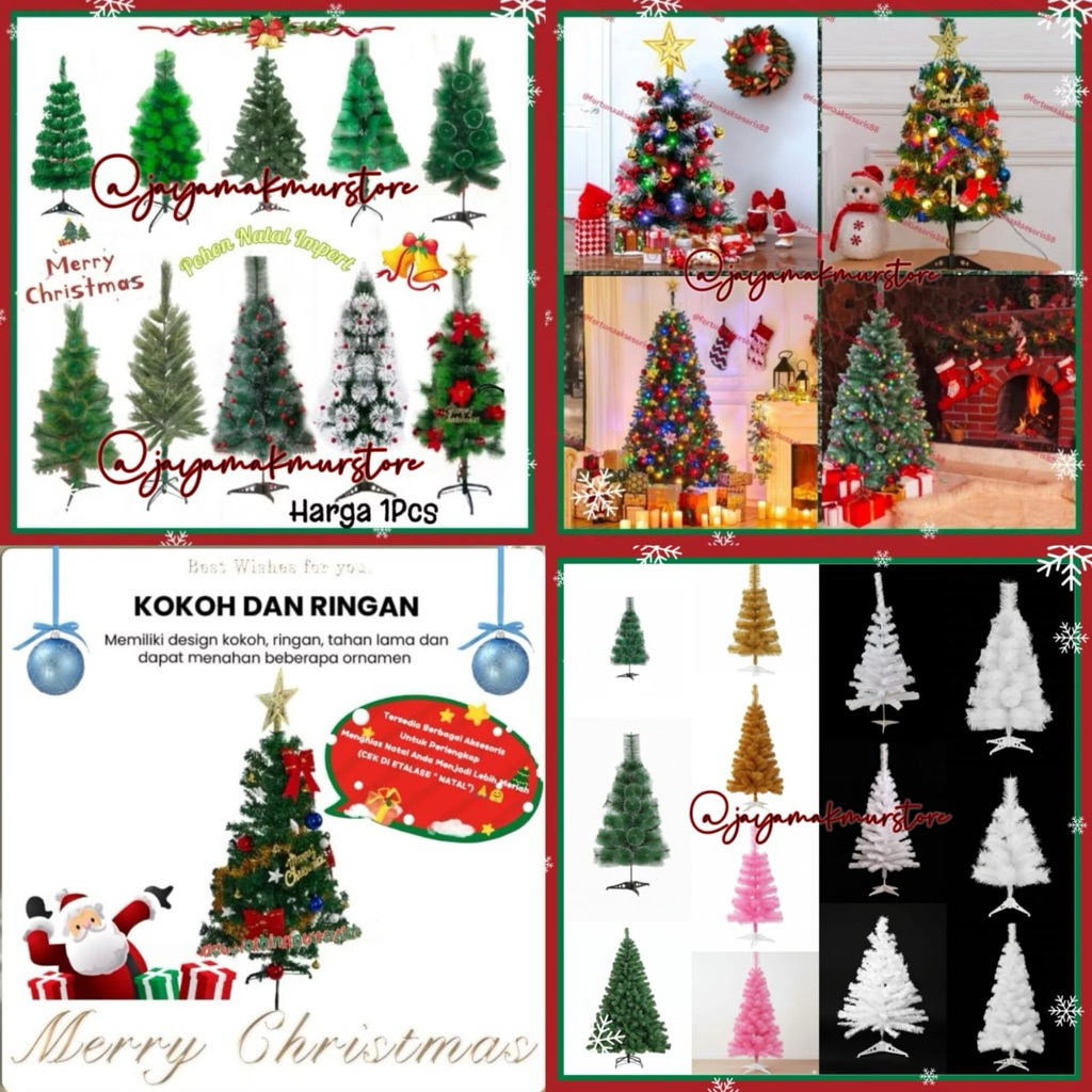 POHON NATAL IMPORT PREMIUM / POHON NATAL SALJU / POHON NATAL CEMARA BUAH CHERRY / POHON NATAL UJUNG 