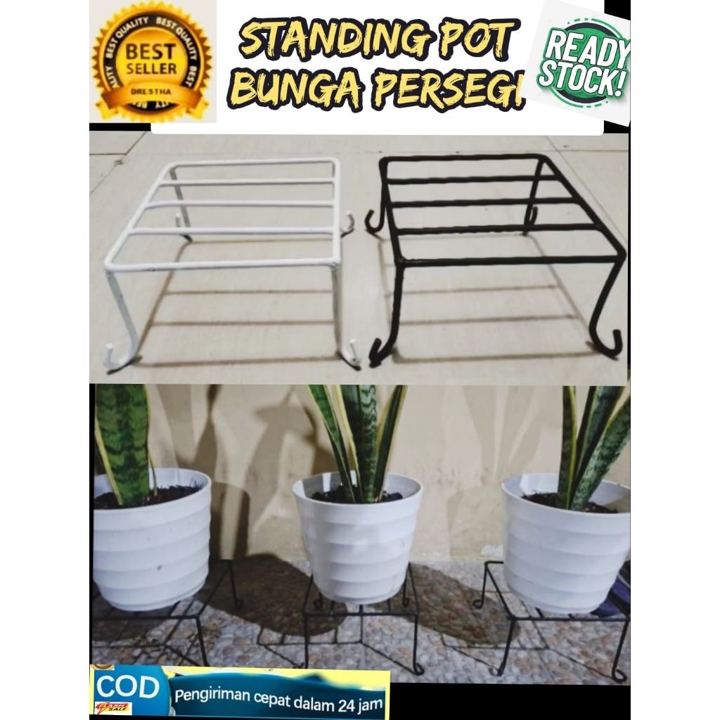 Dudukan rak pot bunga segala ukuran pot/Standing pot bunga besar/Standing pot bunga bahan besi antik