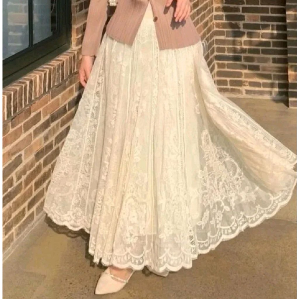 Sashi Rok Brokat Wanita Import Premium Panjang || Sashi Rok Brukat Renda Wanita Premium Import