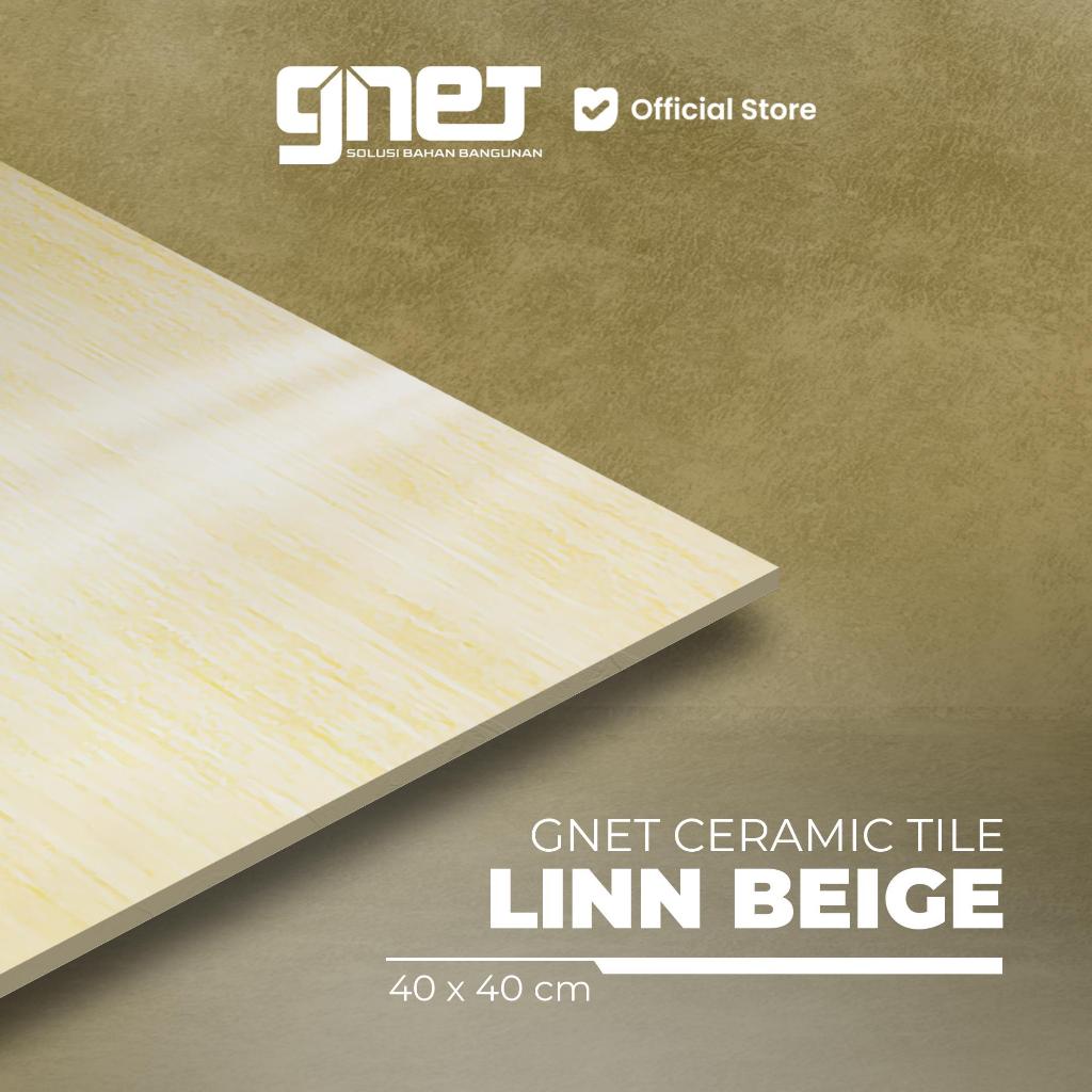 GNET Ceramic Linn Beige 40X40 | Keramik Lantai Marble Glossy