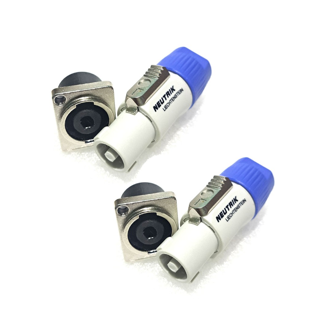 (2 asang)Jek Speakon Neutrik Original + Soket Kotak Besi -Aksesoris Audio Spiker