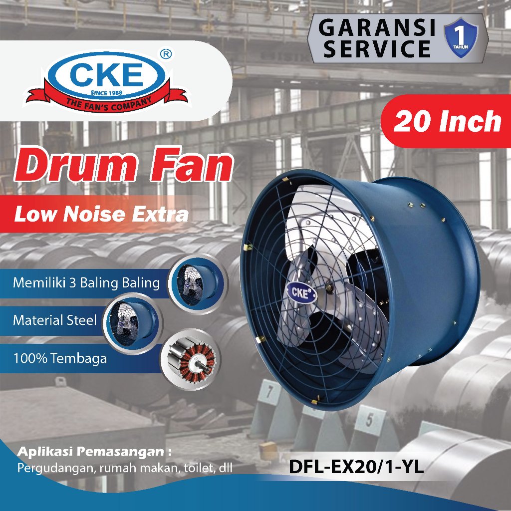 Drum Fan 20 Inch Blower Tabung Blower Gedung Exhaust Drum Axial Drum Fan 20 Inch