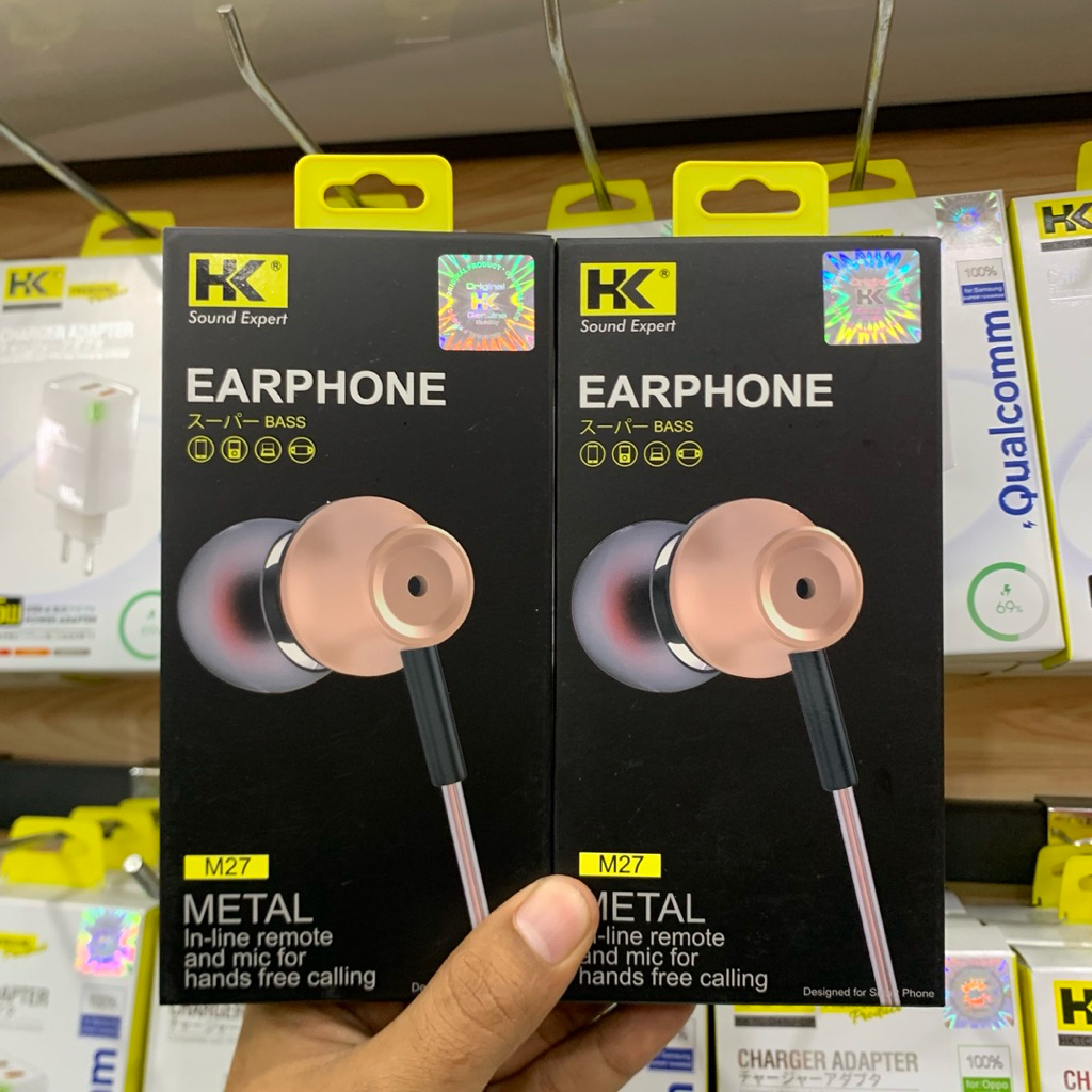 HK M27 Earphone Super Bass Wired Headset Wired Earphone Handsfree Stereo Mic