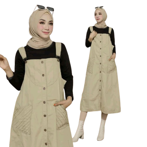 PASOLEX Overall Wanita Motif 2307 Midi Overall Dress