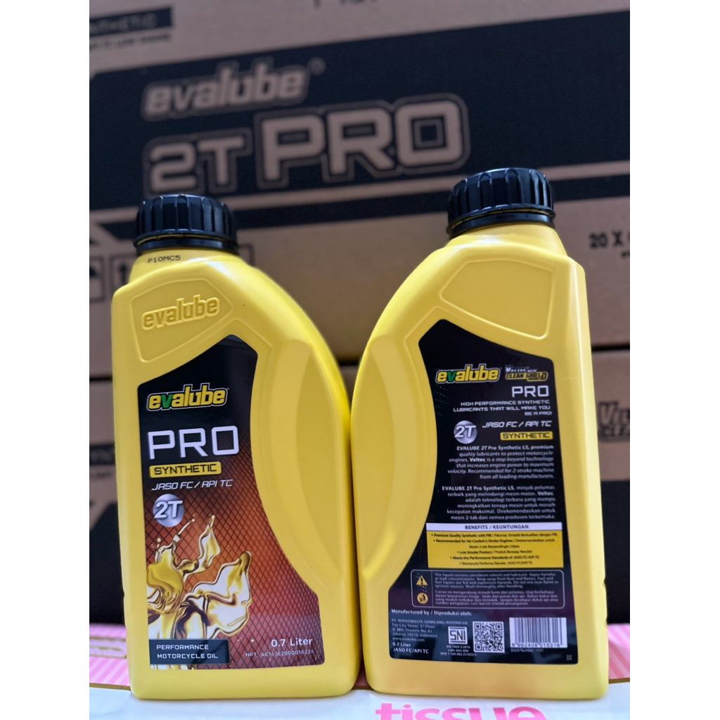 Oli Motor Evalube PRO SYNTHETIC 2T isi 700ml/ 1 DUS isi 20 BOTOL