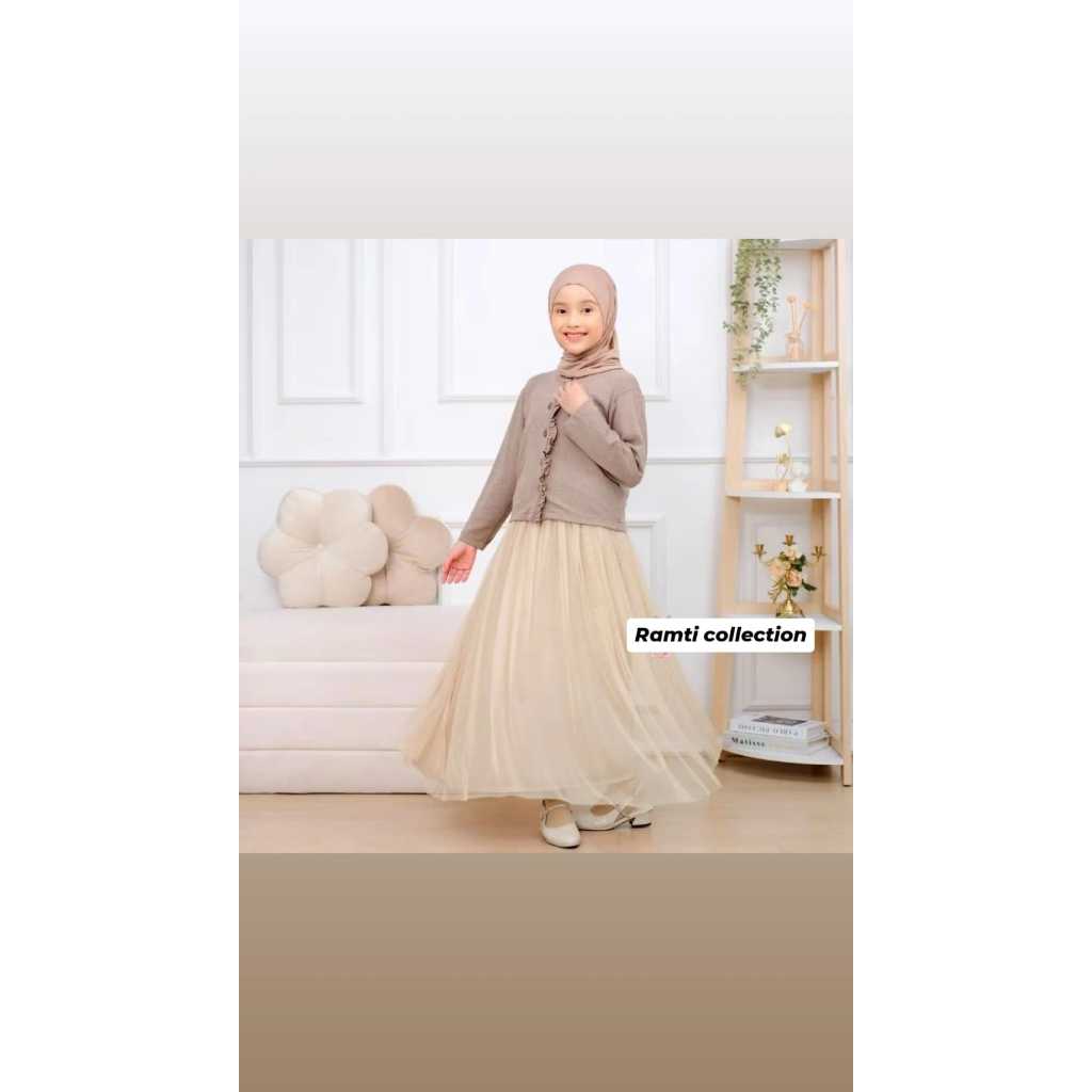 Namira oneset by Lilbi - setelan rok anak perempuan - setelan anak perempuan rok tutu muslim panjang
