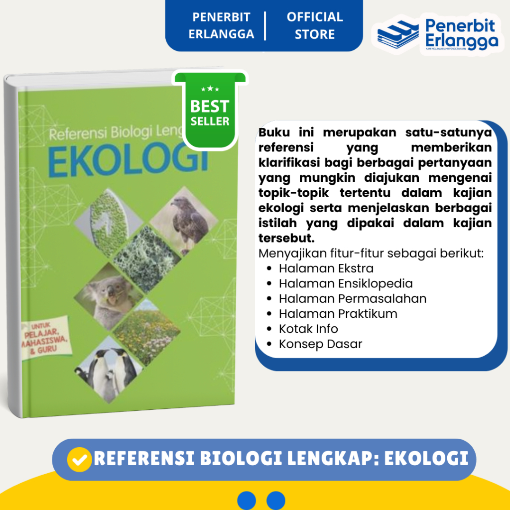 [Erlangga Official] Buku Referensi Umum: Biologi Lengkap: Ekologi - Rudolf H. Marx Dkk