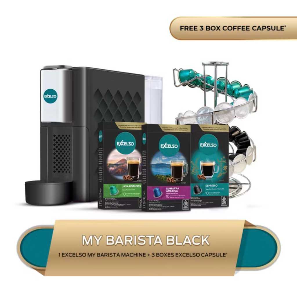 PROMO Excelso Mesin Kopi Kapsul Nespresso Compatible My Barista FREE 3 BOX COFFE CAPSULE