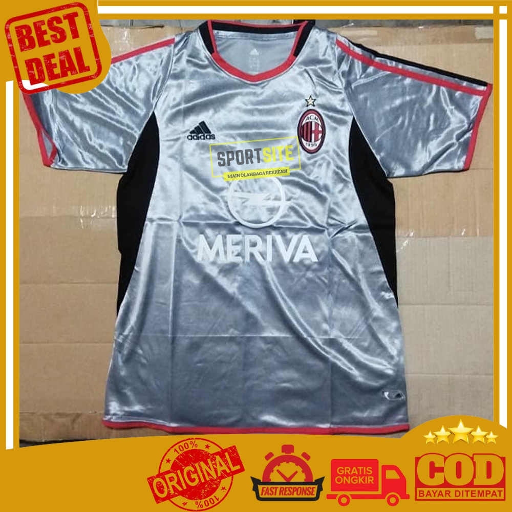 Kaos Adidas 3rd Jersey AC Milan 2003 2004 Football Club Soccer Running Sports Third Shirt JSY Jersey