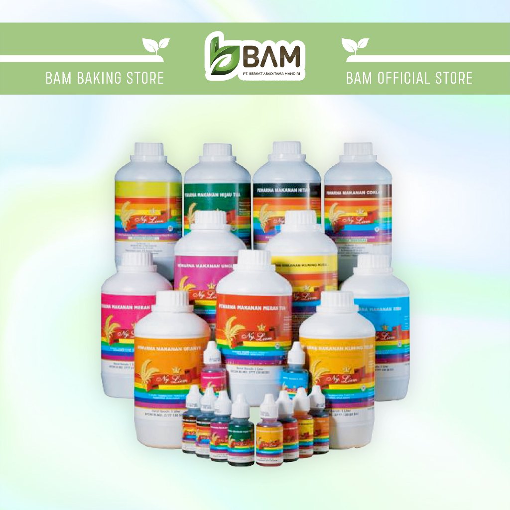 NY LIEM PEWARNA MAKANAN 30ML Kuning Telur, Kuning Muda, Merah Tua, Merah Muda, Biru, Orange, Ungu, H
